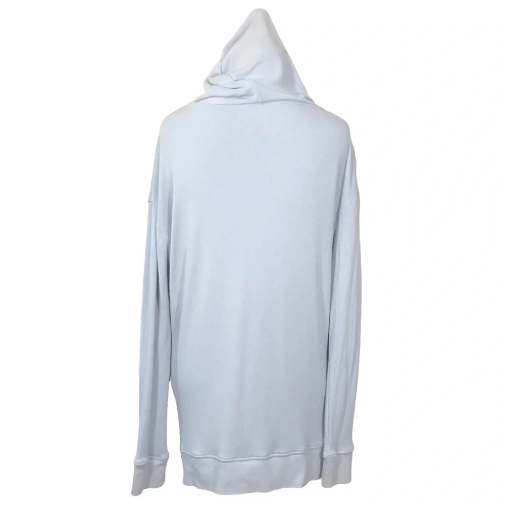 Free People Blue Terry Cloth Hooded Sweater Size Small